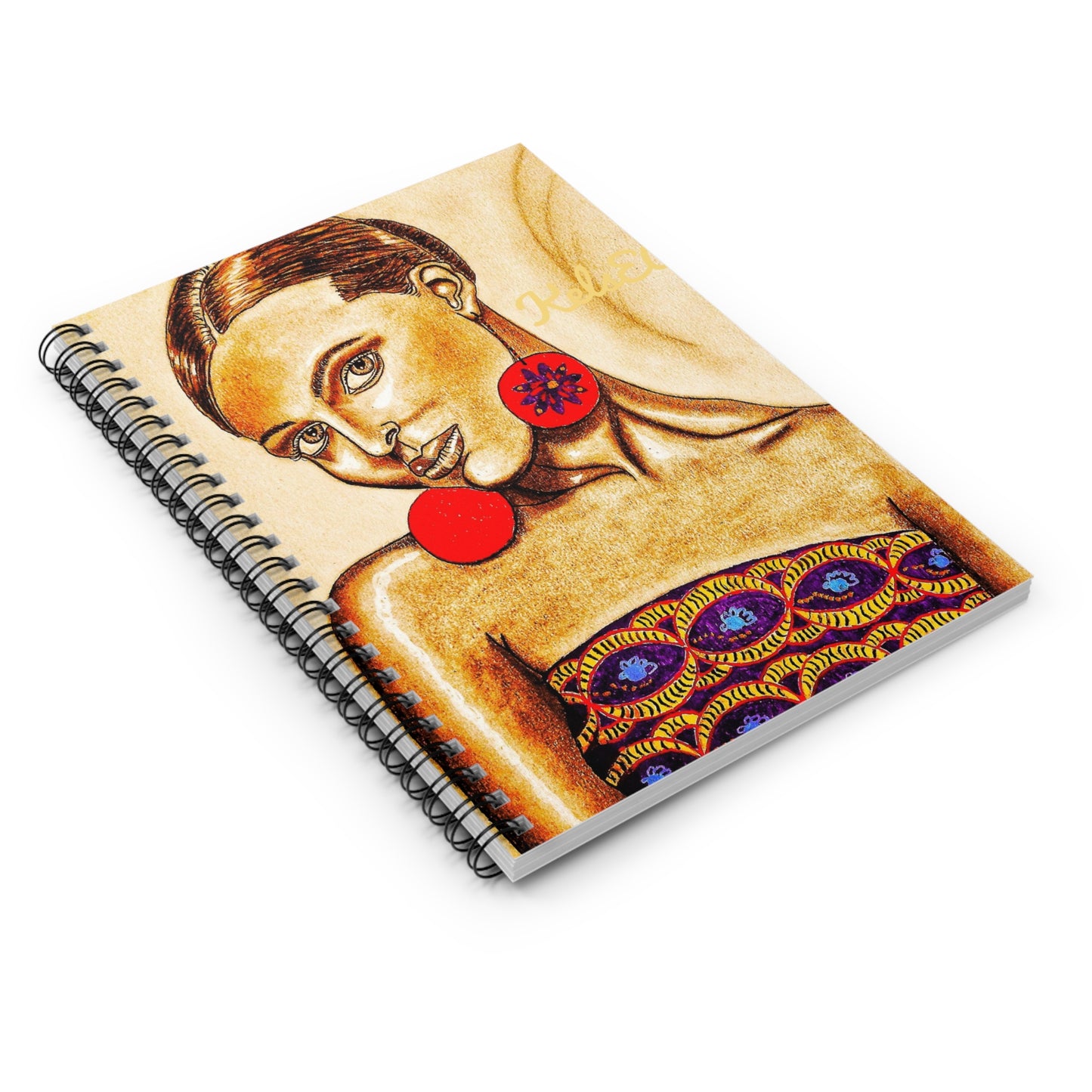 Elegant Brown Red Spiral Notebook - Ruled Line