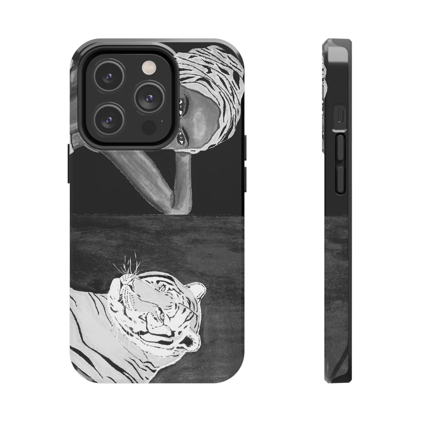 Charcoal Grey Tiger Phone Case