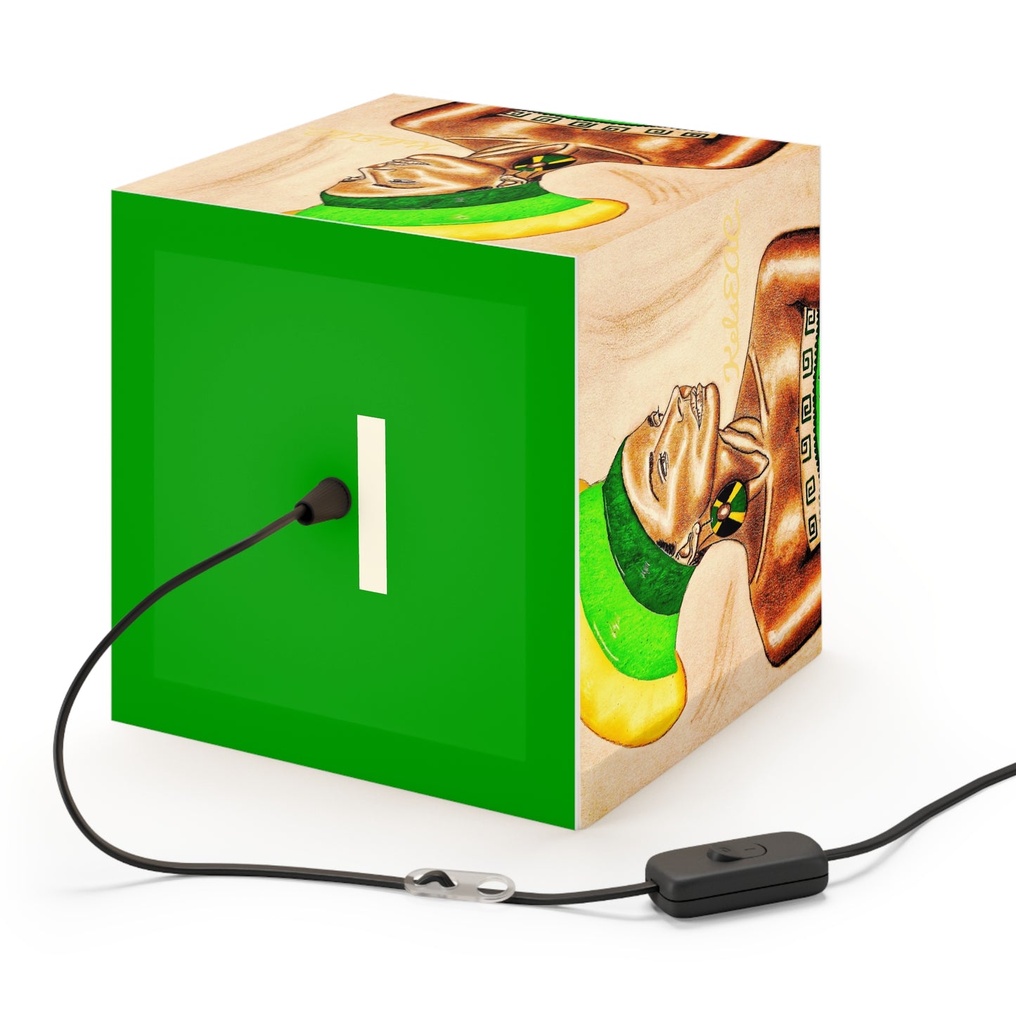 Alluring Green Light Cube Lamp