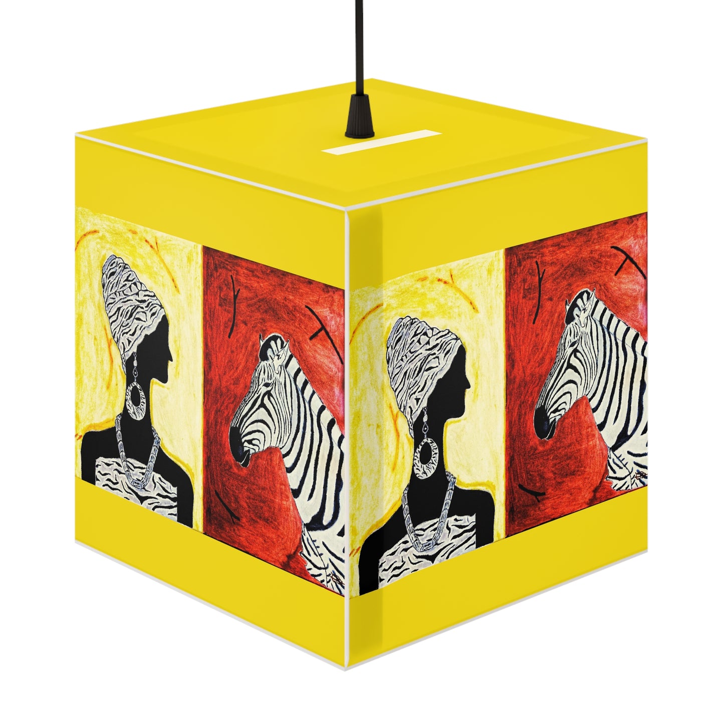 Turbo Yellow Zebra Light Cube Lamp