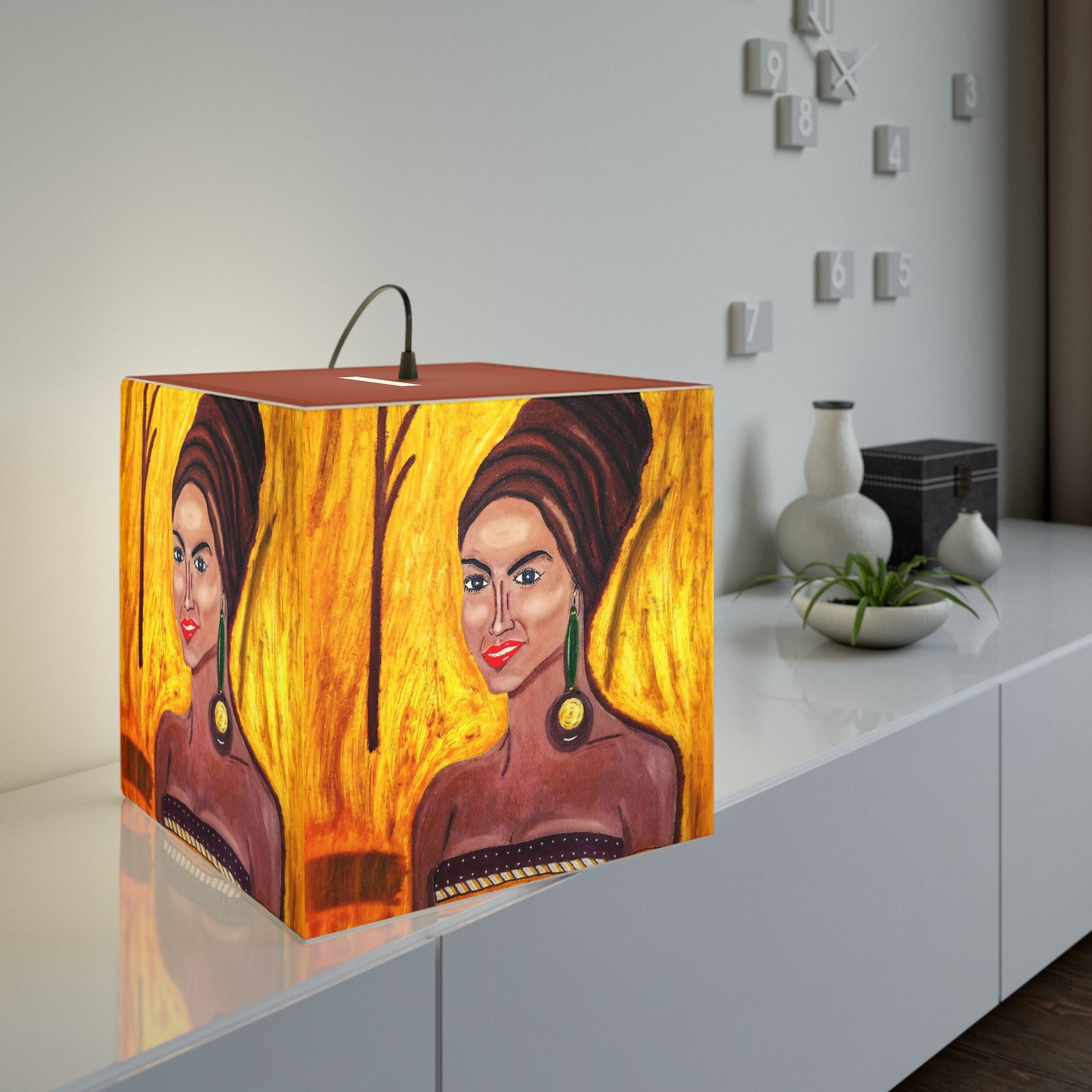 Stylish Desert Orange Light Cube Lamp