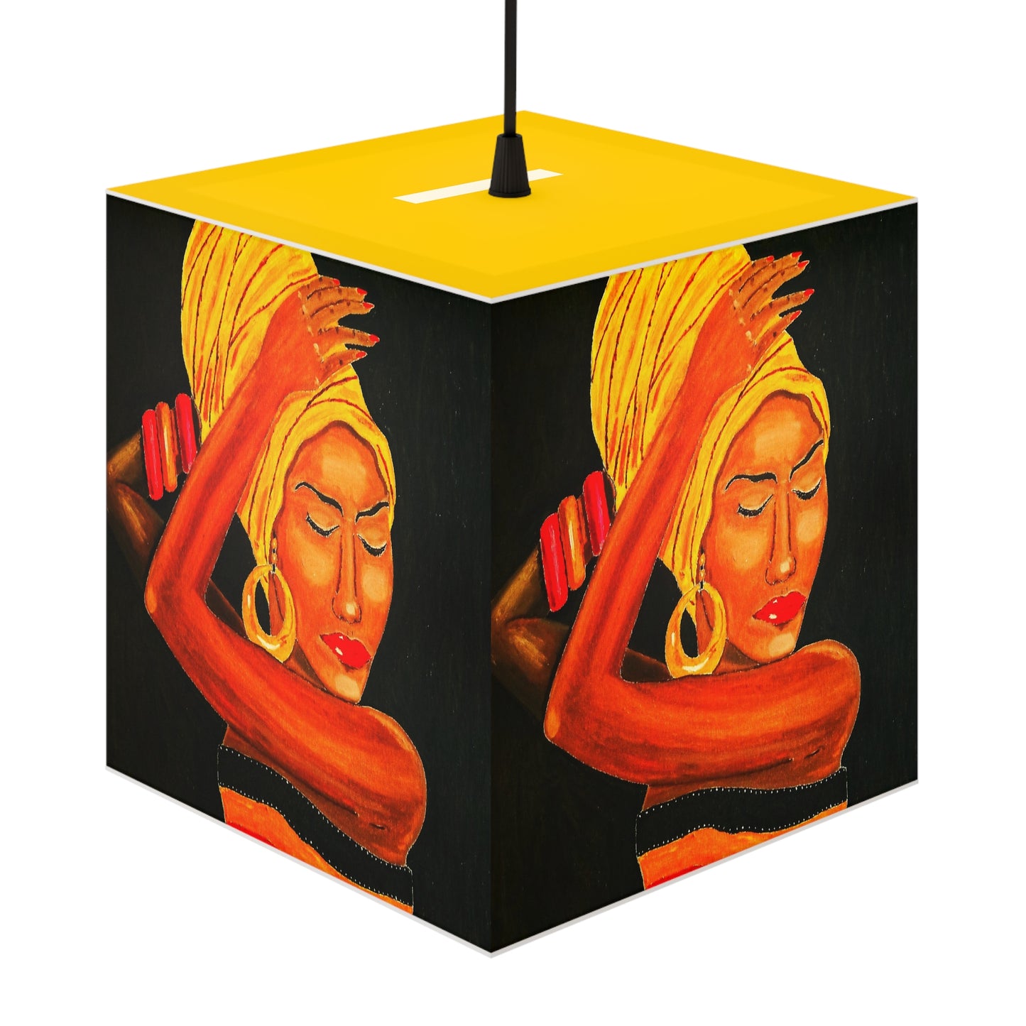 Stylish Yellow Red Light Cube Lamp