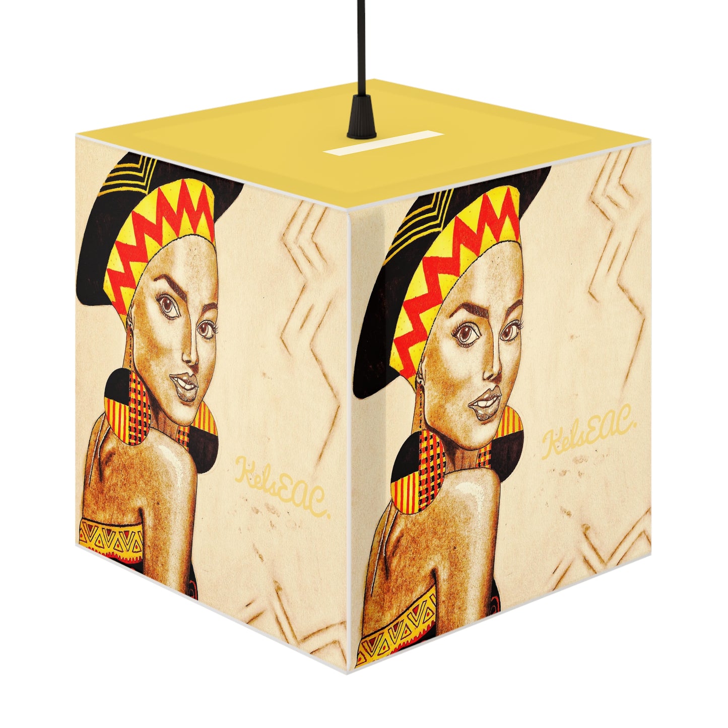 Stylish Portica Yellow Light Cube Lamp