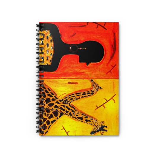 Scarlet Red Giraffe Spiral Notebook - Ruled Line