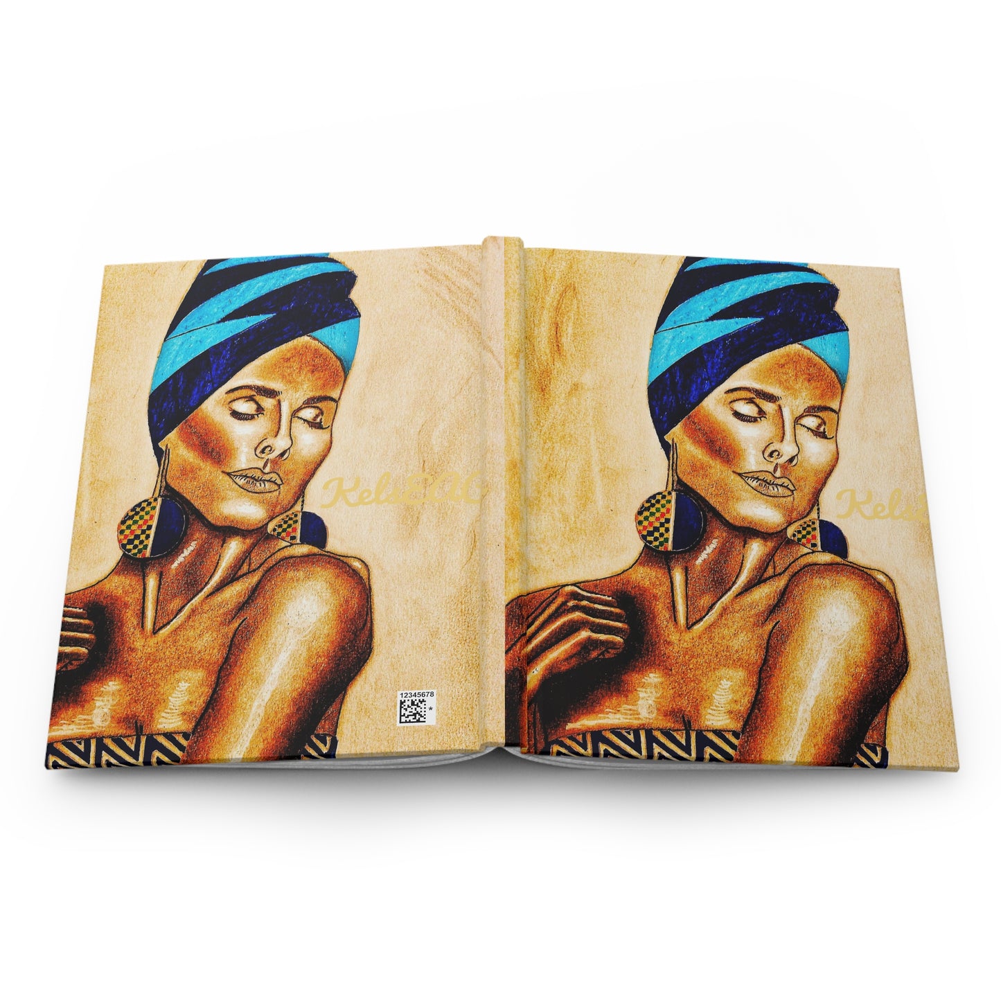 Stylish Blue Brown Hardcover Journal