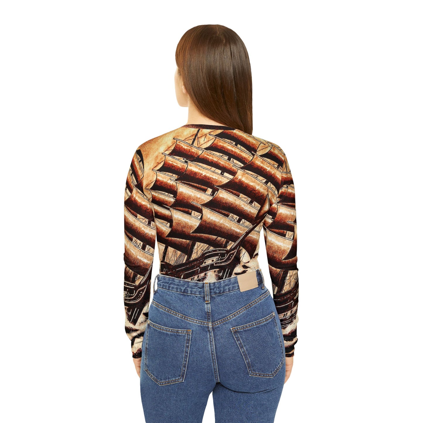 Women's Nautical Fury Long Sleeve V-neck Shirt