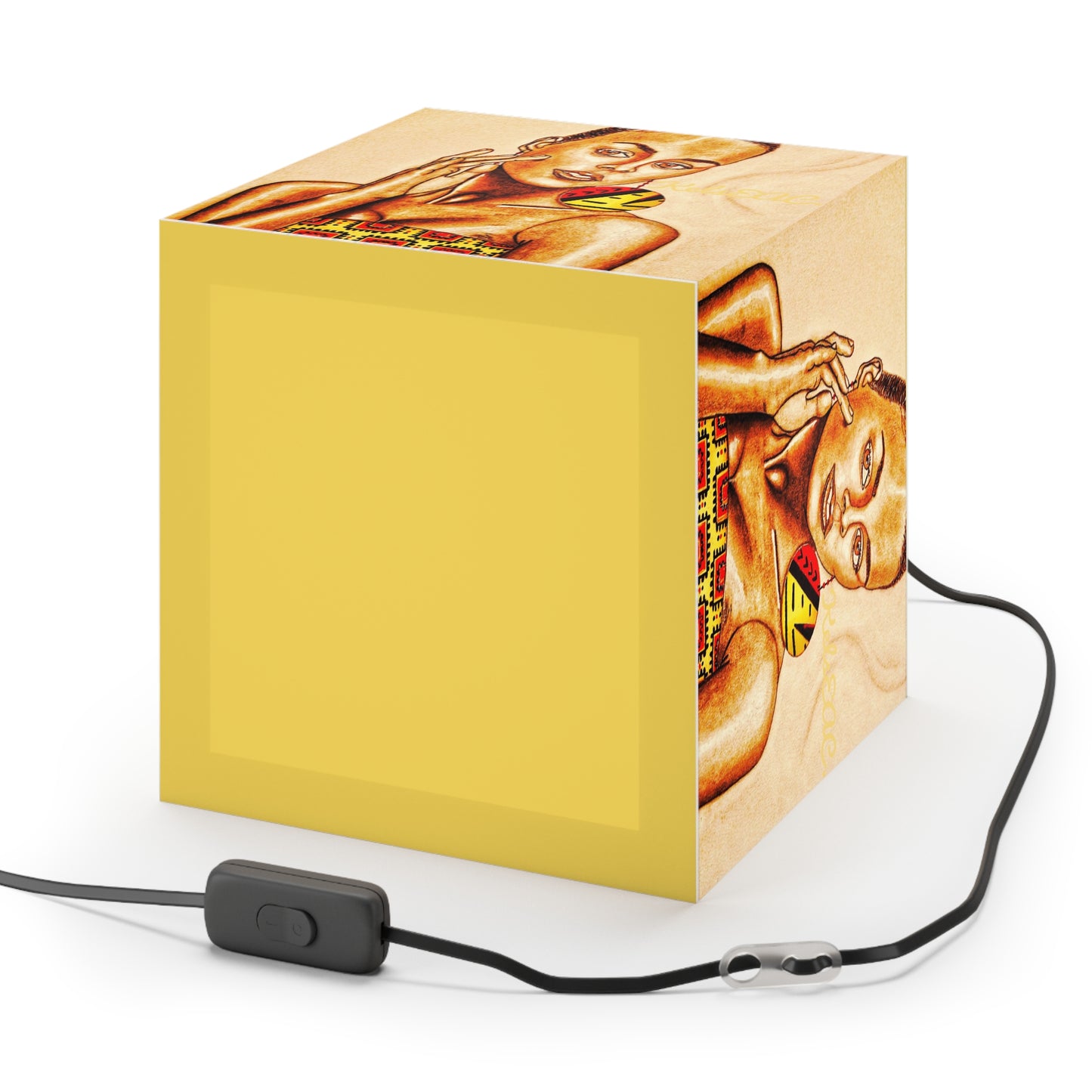 Elegant Orange Light Cube Lamp