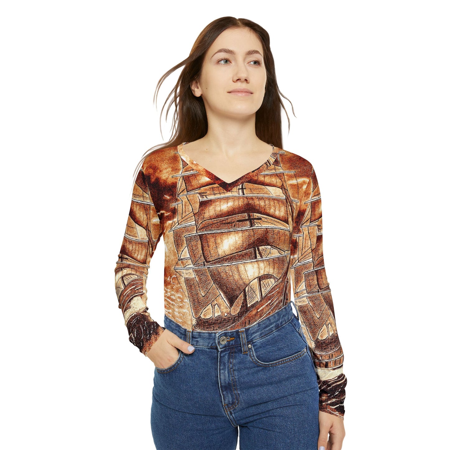 Women's Perilous Journey Long Sleeve V-neck Shirt