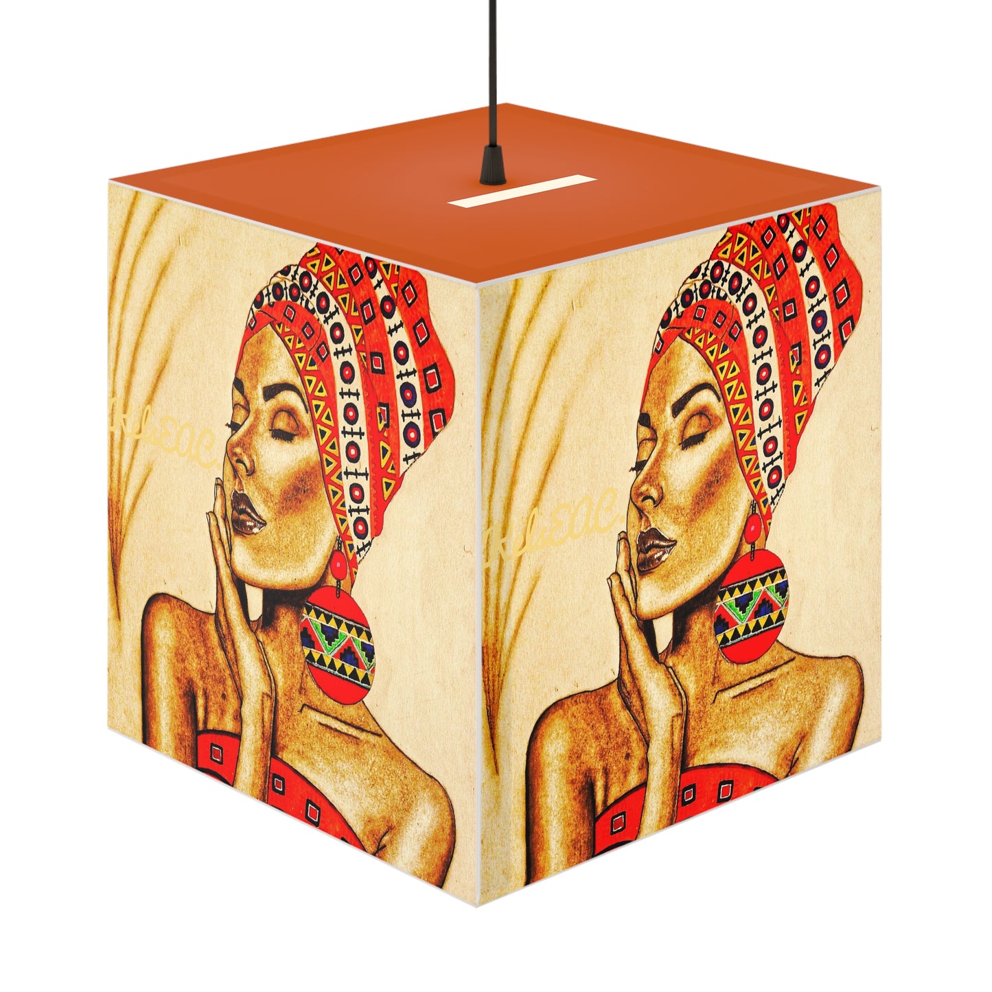 Fancy Orange Light Cube Lamp