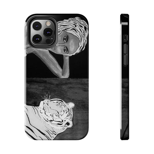 Charcoal Grey Tiger Phone Case