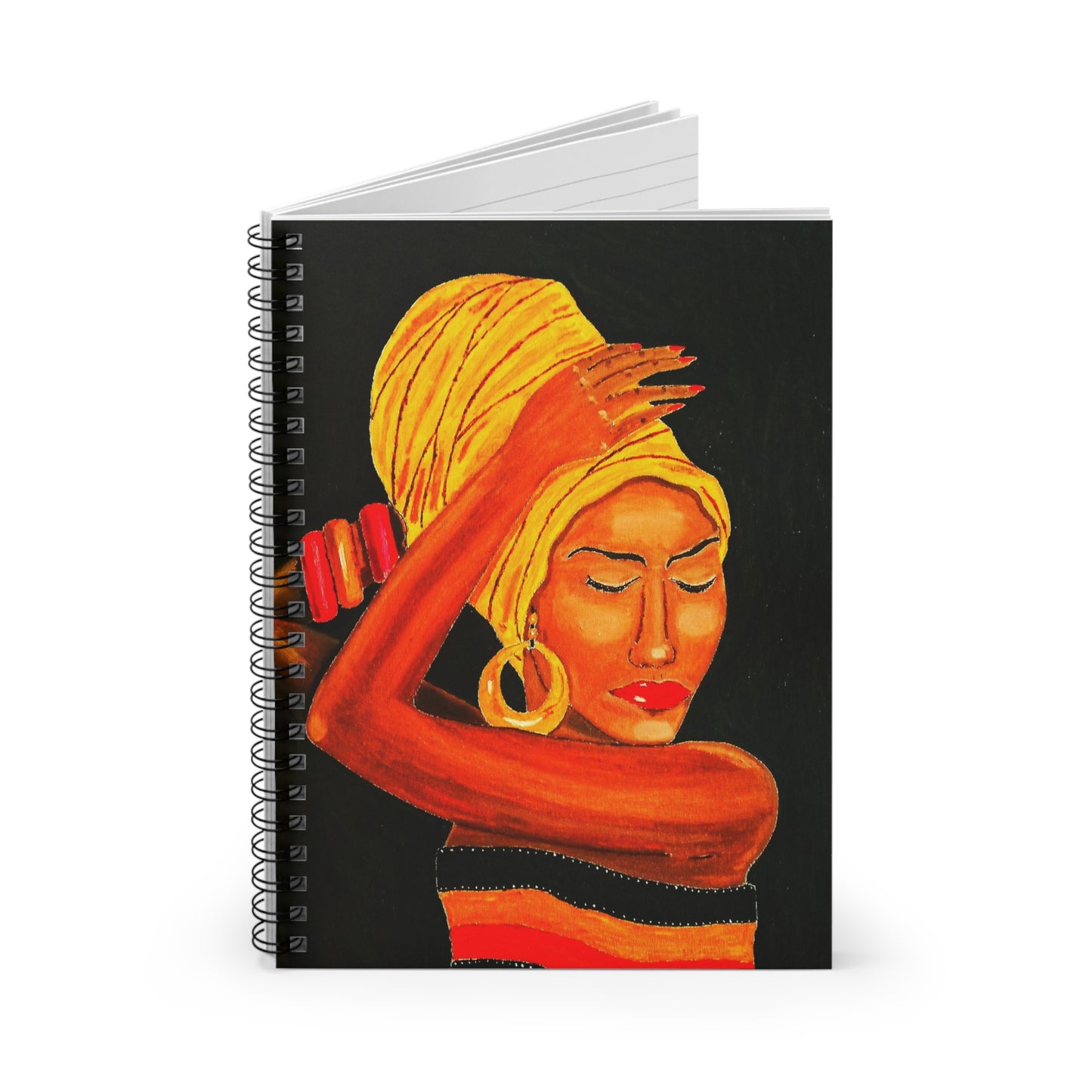 Stylish Yellow Red Spiral Notebook - Ruled Line