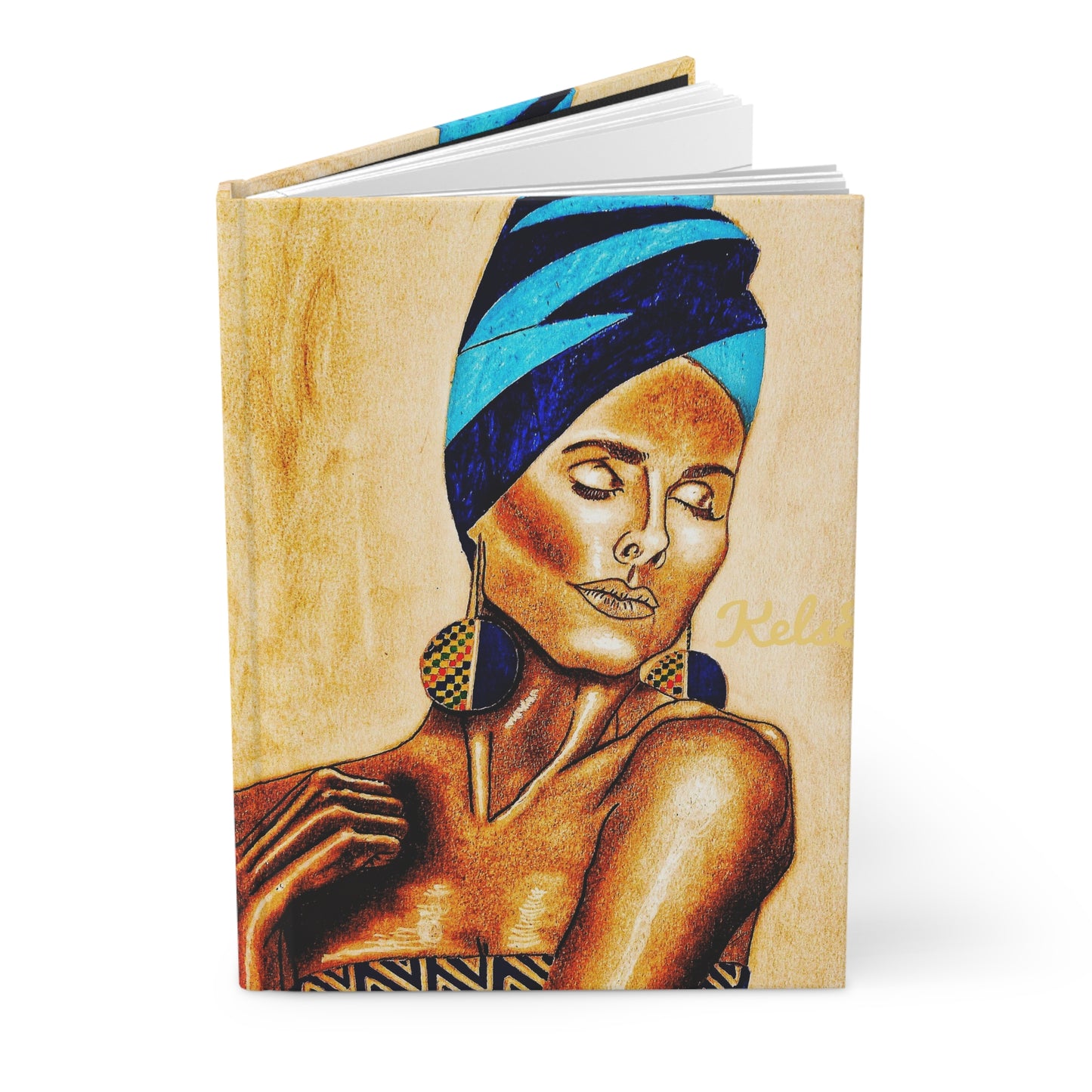 Stylish Blue Brown Hardcover Journal