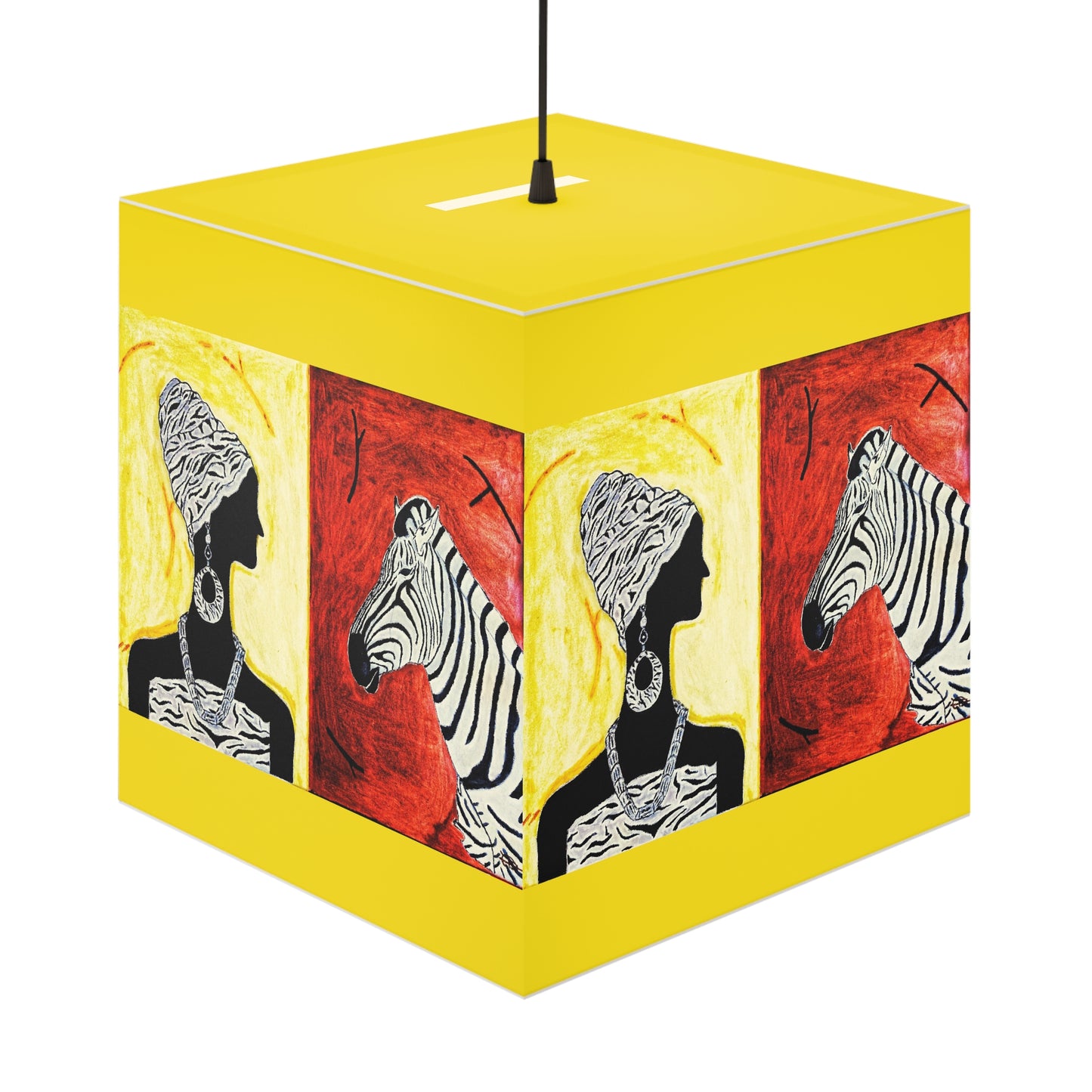 Turbo Yellow Zebra Light Cube Lamp
