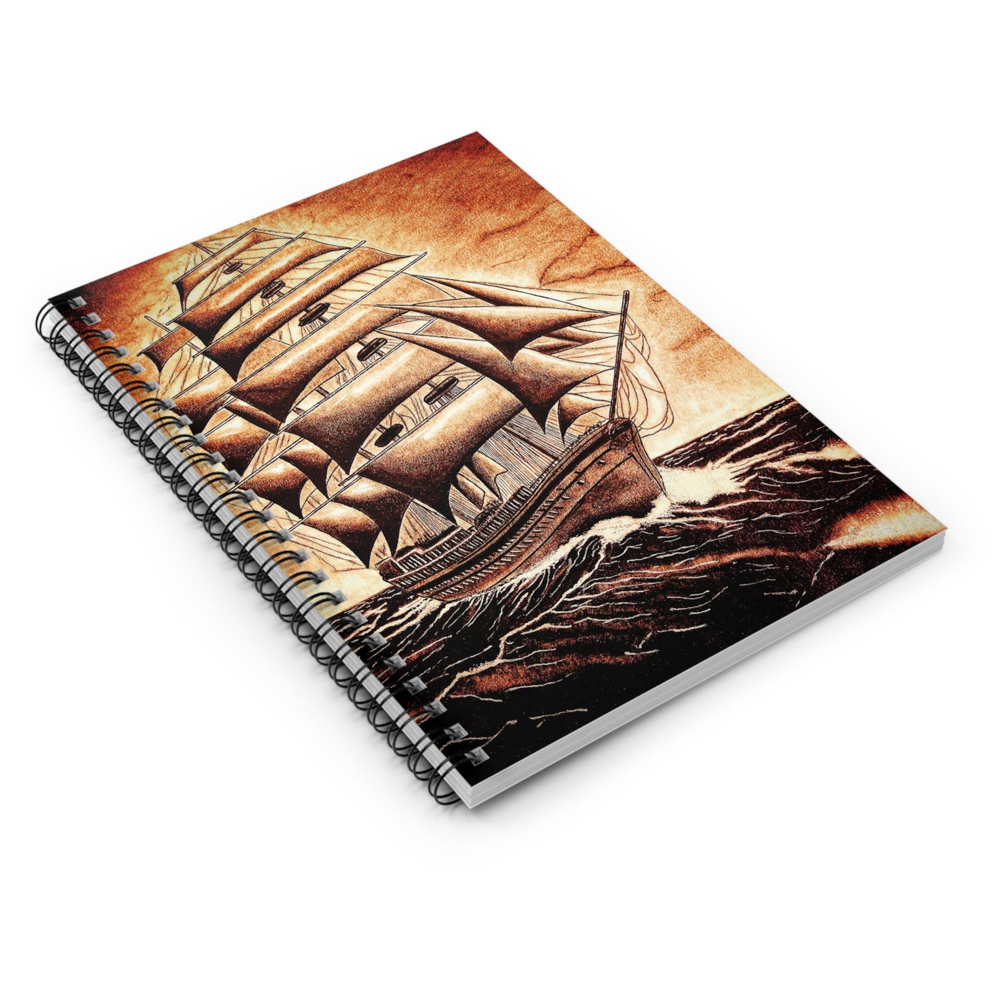 Tempestuous Seas Spiral Notebook - Ruled Line