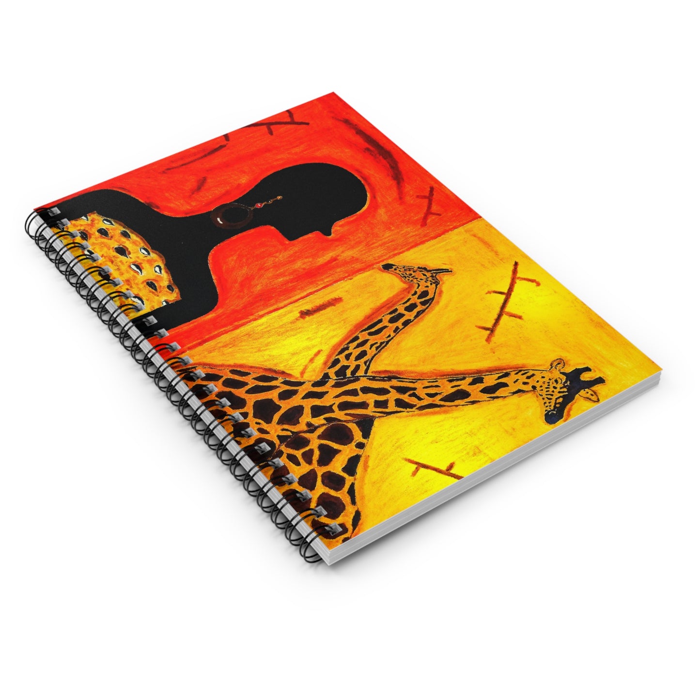 Scarlet Red Giraffe Spiral Notebook - Ruled Line