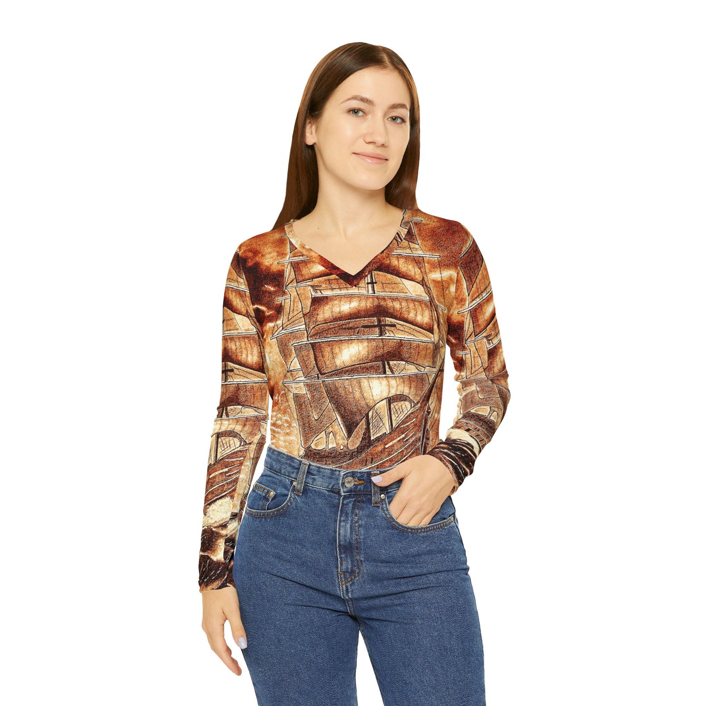 Women's Perilous Journey Long Sleeve V-neck Shirt