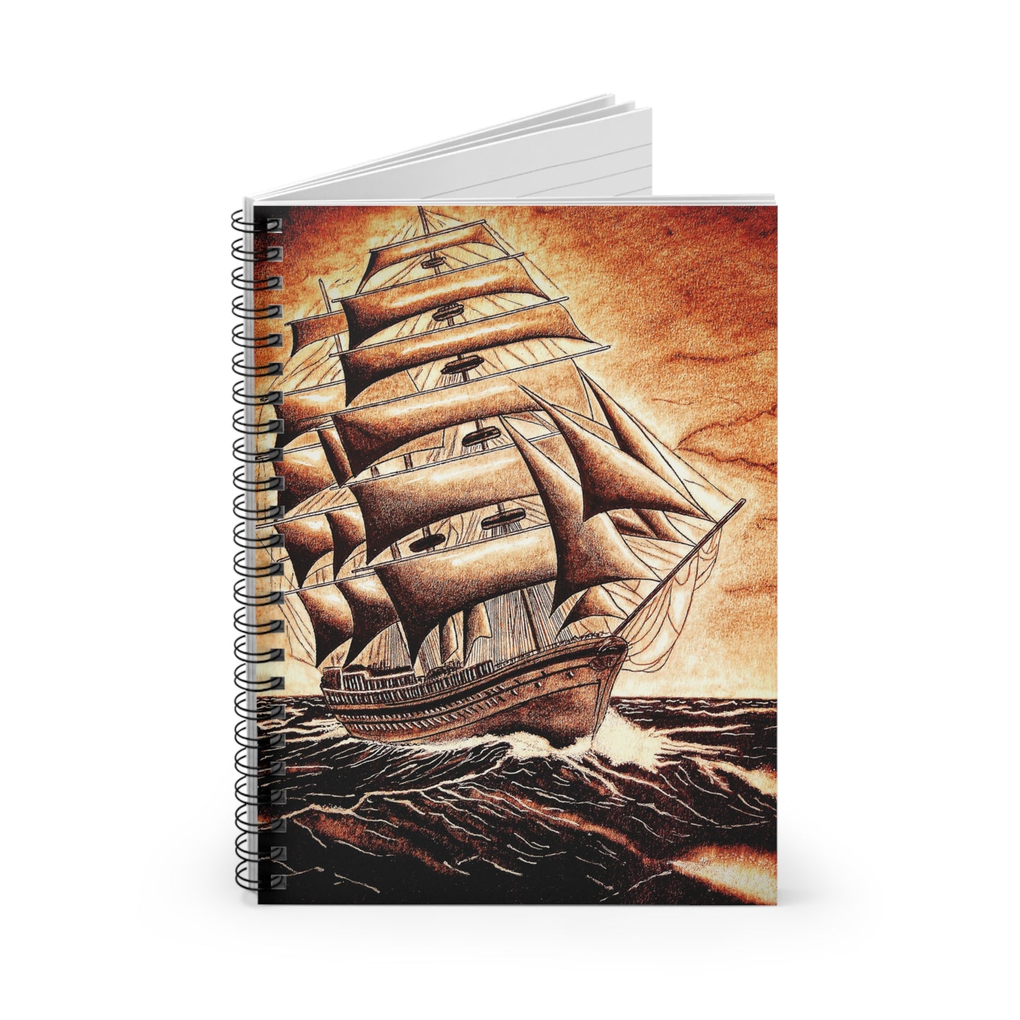 Tempestuous Seas Spiral Notebook - Ruled Line