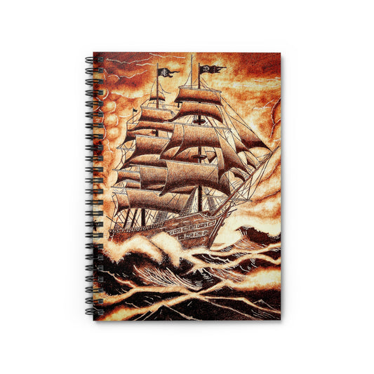 Ocean's Wrath Spiral Notebook - Ruled Line