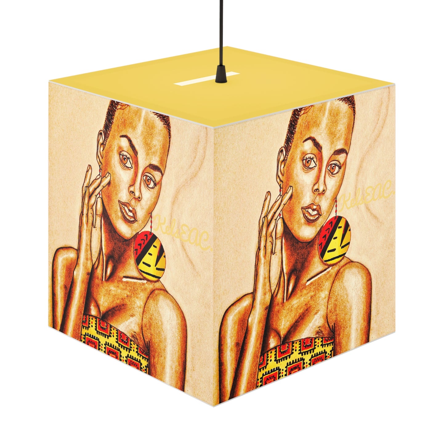Elegant Orange Light Cube Lamp