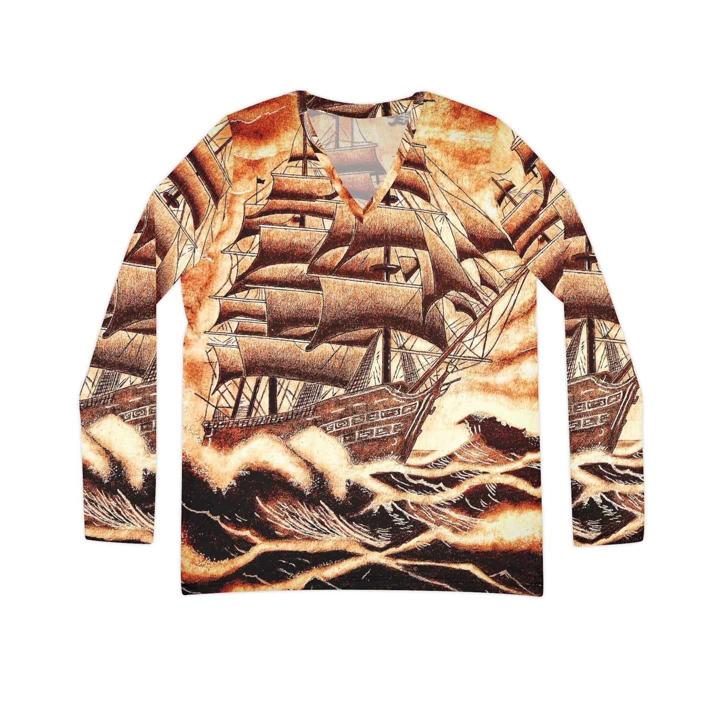 Women's Ocean's Wrath Long Sleeve V-neck Shirt