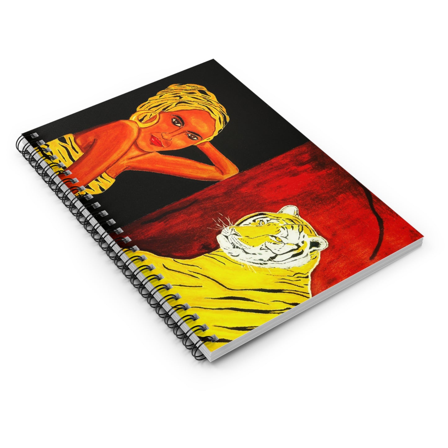 Maroon Brown Tiger Notebook - Ruled Line