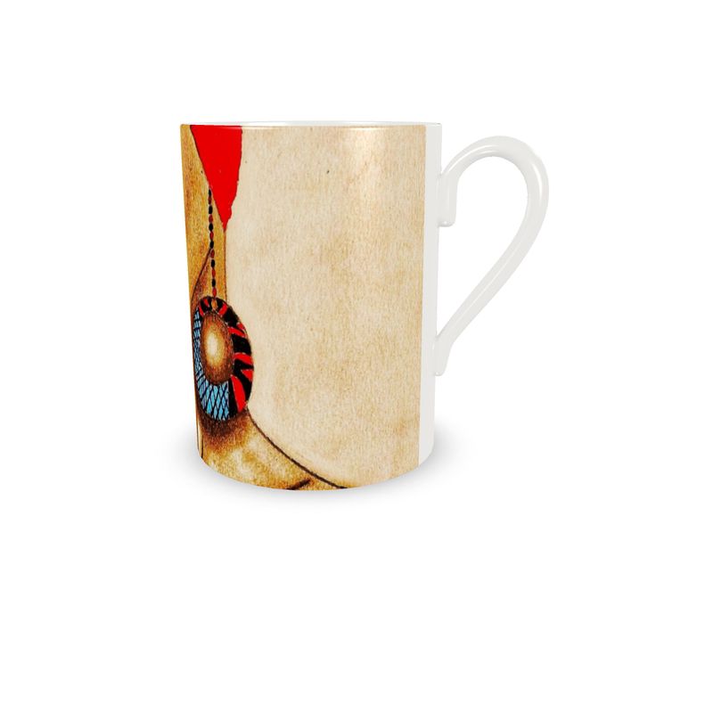 Rust Red Portrait Cup and Saucer