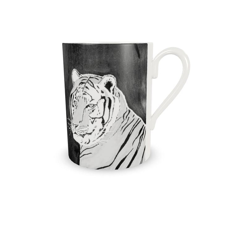 Charcoal Grey Tiger Cup and Saucer